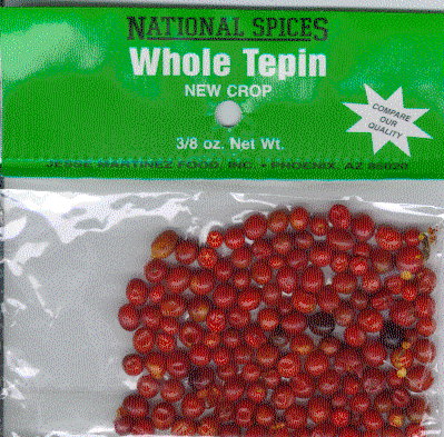a package of chile tepin peppers